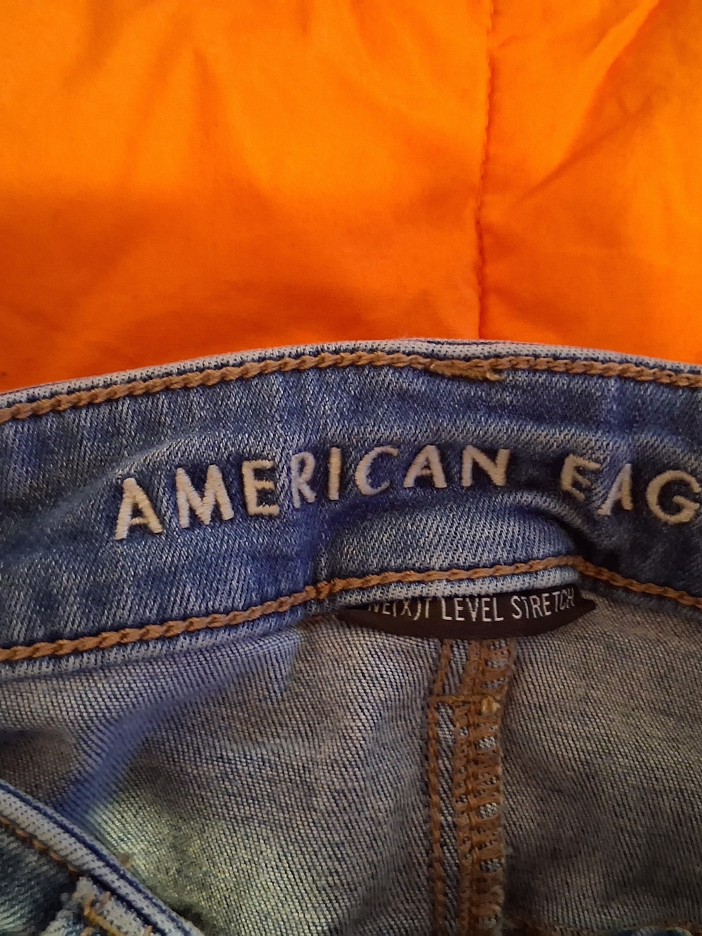 American Eagle Next Level Stretch Hi-Rise Jegging Blue Denim Jeans - Picture 7 of 9